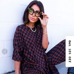 Dressed In Lala Matching Playsuit in checkered